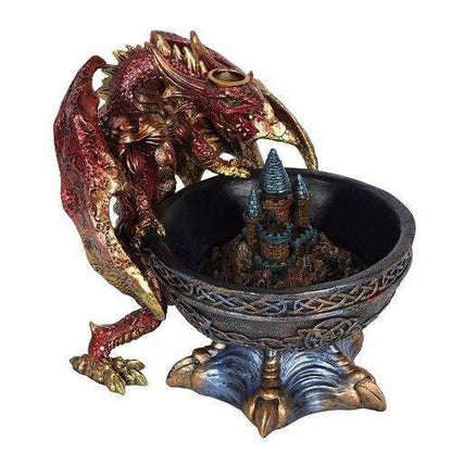 Large dragon bowl backflow incense burner with intricate design.