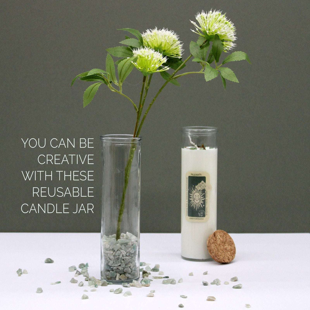 Magic Spell Candle Friendship with moss agate and velvet moon scent