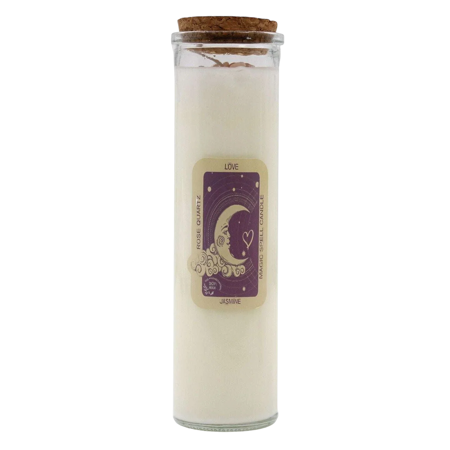 Magic Spell Candle - Love with rose quartz and jasmine fragrance 