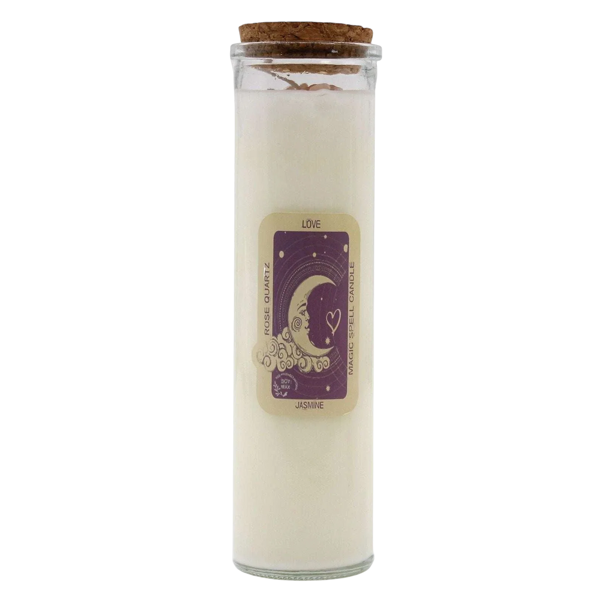 Magic Spell Candle - Love with rose quartz and jasmine fragrance 