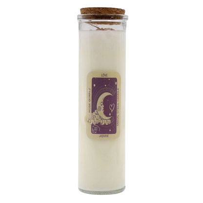 Magic Spell Candle - Love with rose quartz and jasmine fragrance 