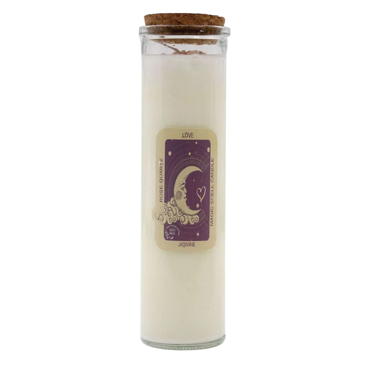 Magic Spell Candle - Love with rose quartz and jasmine fragrance 