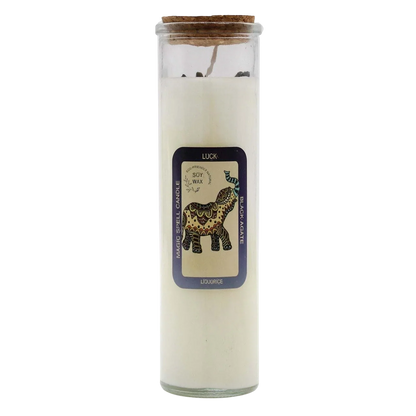 Magic Spell Candle - Luck with black agate and liquorice scent soy wax