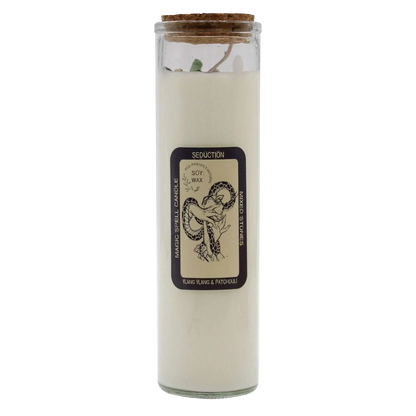 Magic Spell Candle - Seduction with soy wax gemstones and ylang ylang scent