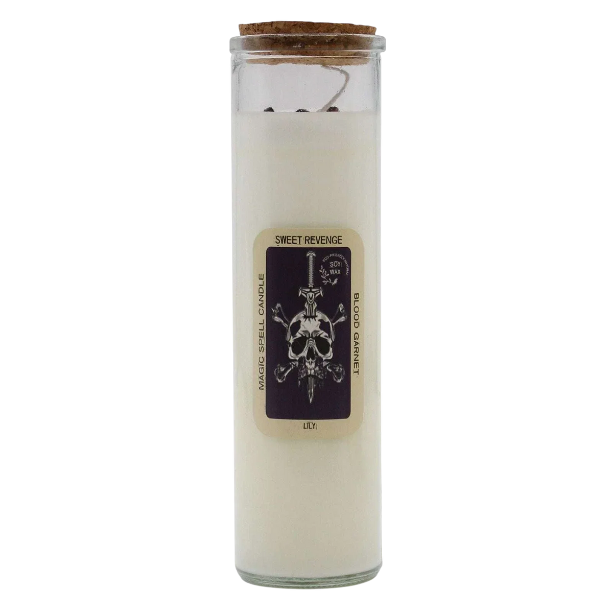 Magic Spell Candle - Sweet Revenge with blood garnet and lily scent