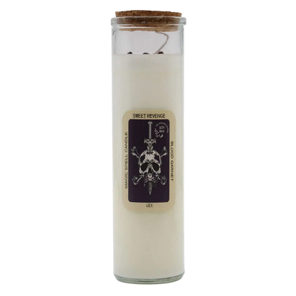 Magic Spell Candle - Sweet Revenge with blood garnet and lily scent