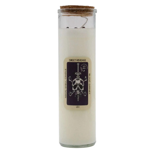 Magic Spell Candle - Sweet Revenge with blood garnet and lily scent