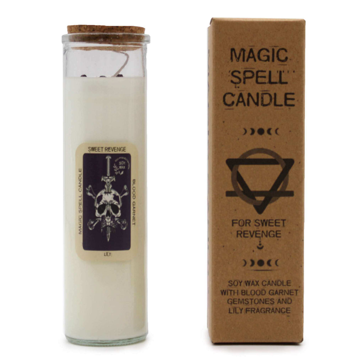 Magic Spell Candle Sweet Revenge with soy wax blood garnet and lily scent