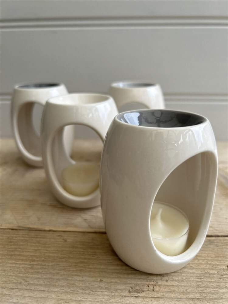 Oval Ceramic Oil and Wax Warmer - 4 Assorted Colours - Absolute Whifs