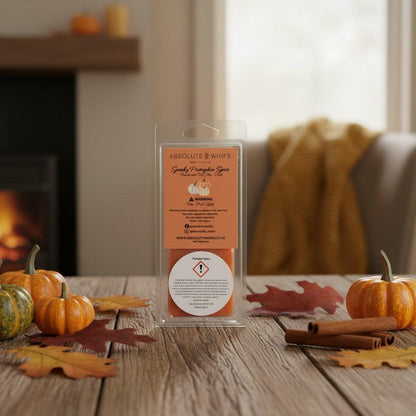 Orange spooky spiced pumpkin clamshell wax melt with triangular segments