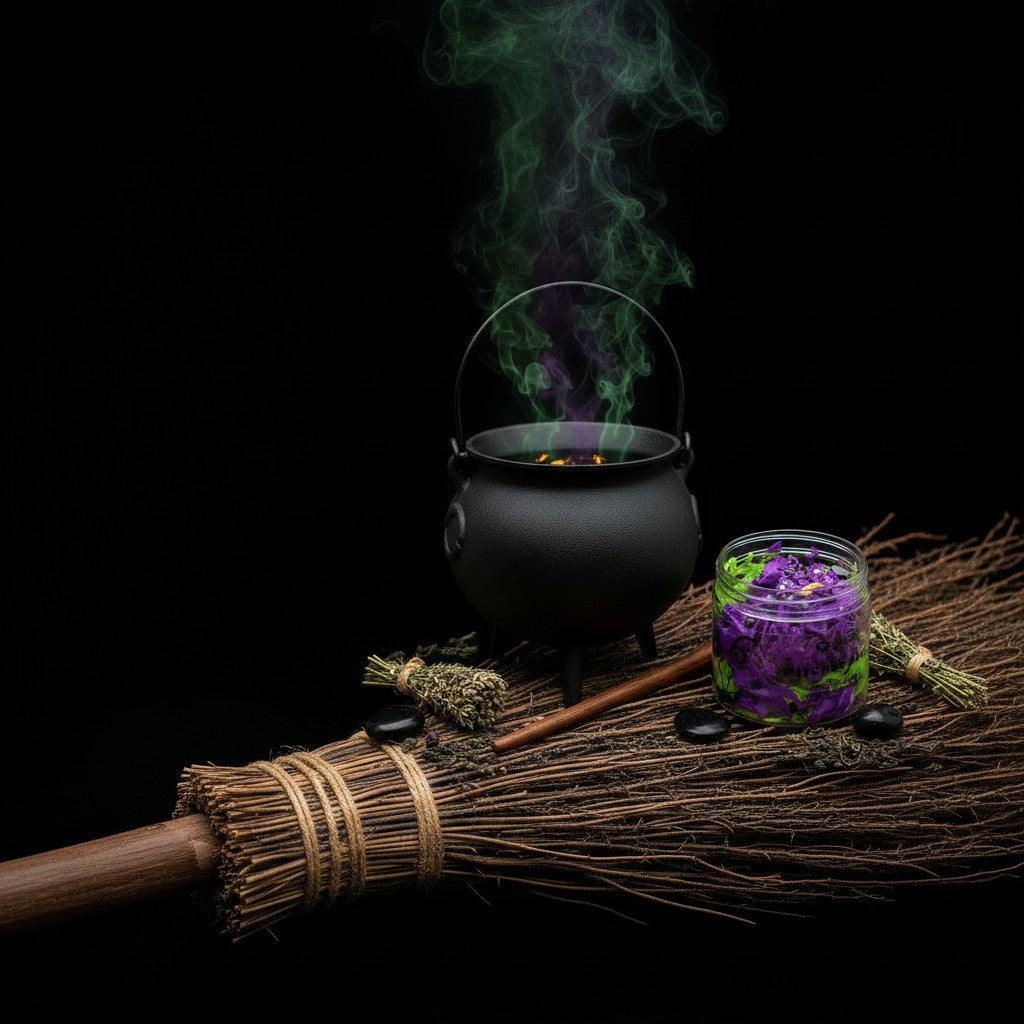 Witches Brew Whipped Soap 120g container with creamy whipped texture and festive spice fragrance